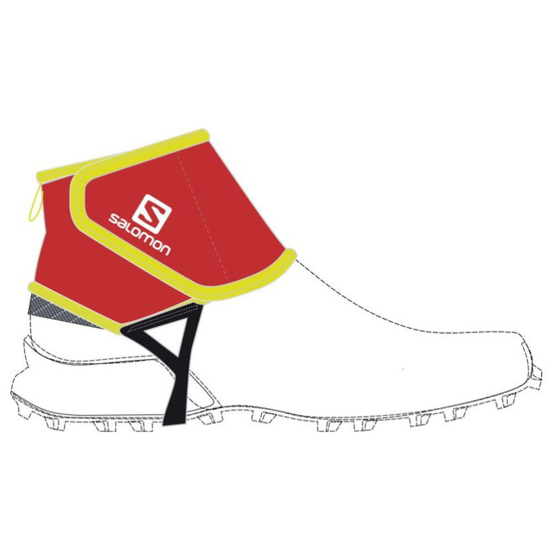 Polainas Salomon Trail Perneiras baixas vermelhas / amarelas