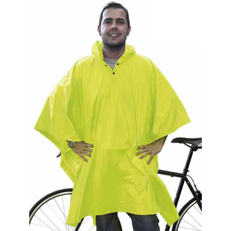 Poncho de poliéster com capuz Merkel amarelo