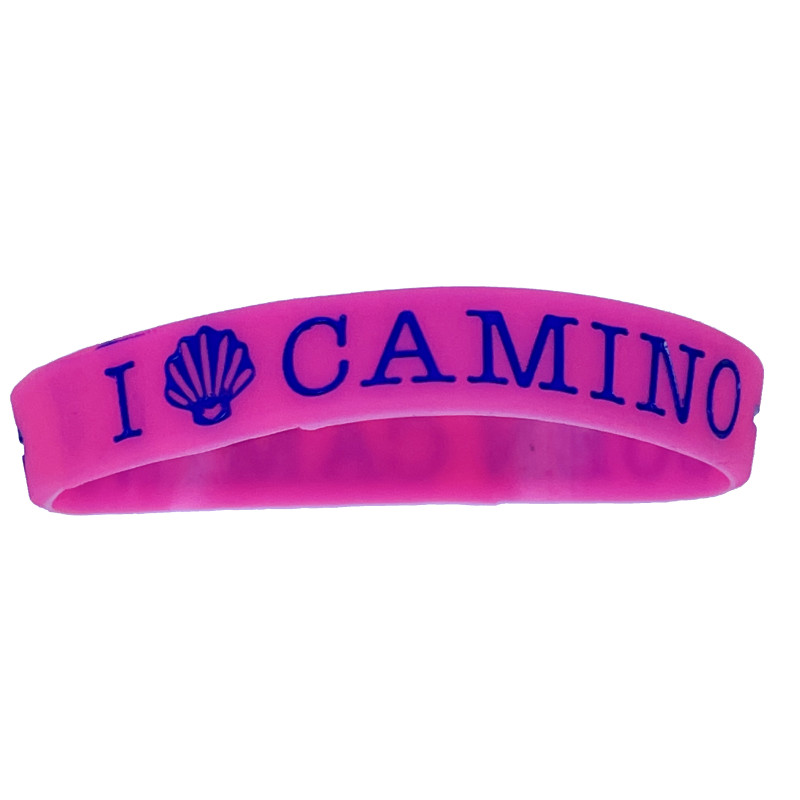 Pulseira de silicone Camino Santiago Rosa