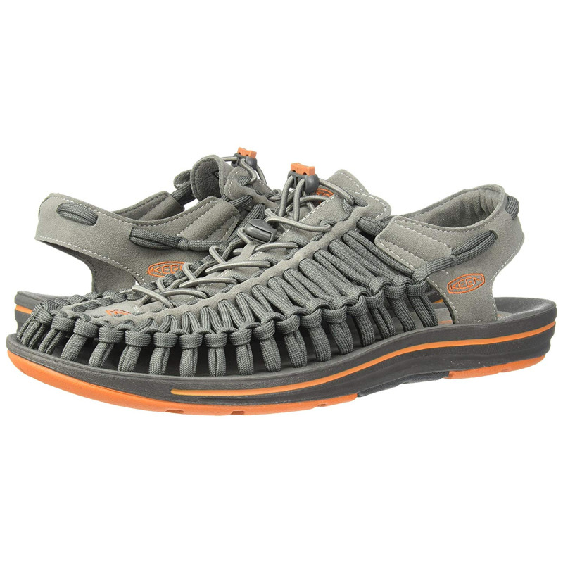 Sandalia Keen Uneek Flat Gris / Naranja