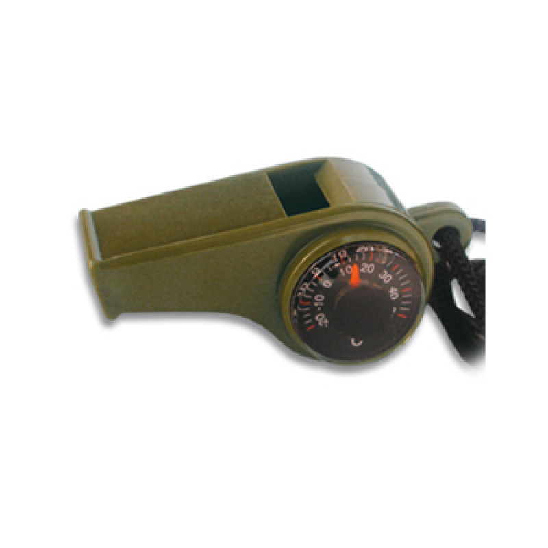 Apito com bússola e termômetro
