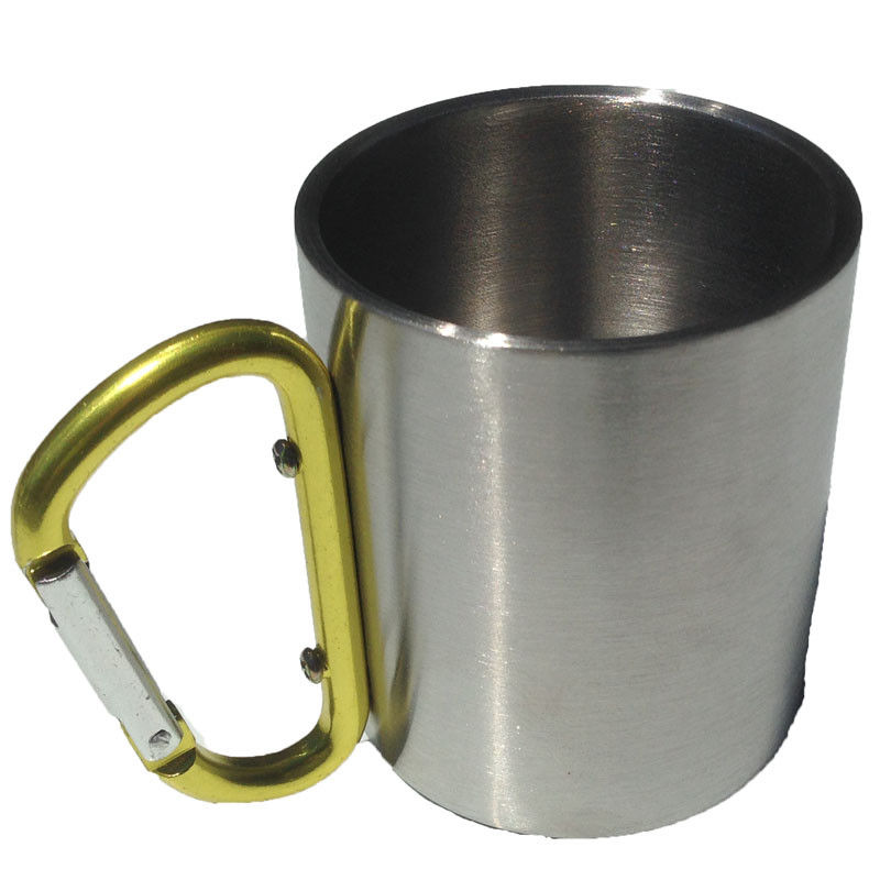 Caneca bastick de aço inoxidável com mosquetão